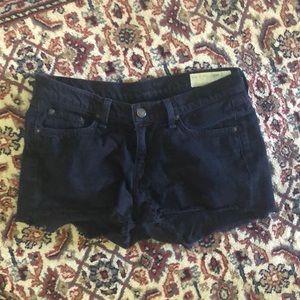 Mid Rise Black Rag & Bone Cut-Off Shorts